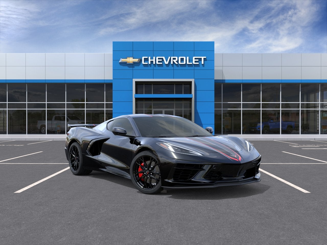 2026 Chevrolet Corvette Stingray 2LT in Black — front three-quarter view