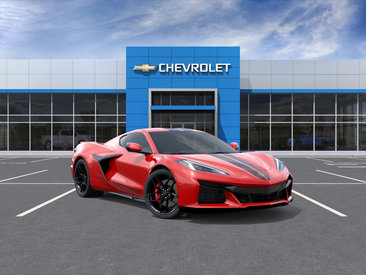 2026 Chevrolet Corvette Z06 1LZ in Torch Red — front three-quarter view