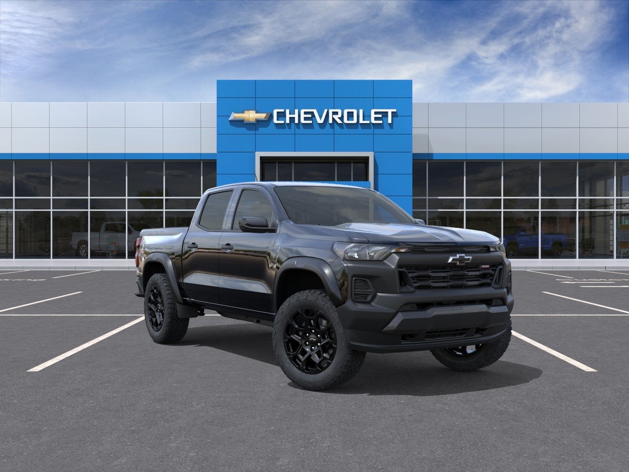 2026 Chevrolet Colorado Trail Boss in Black — front three-quarter view