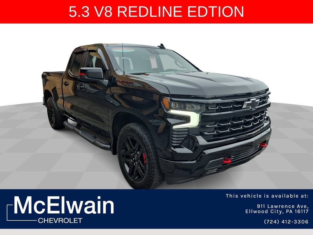 2024 Chevrolet Silverado 1500 RST in Black — front three-quarter view