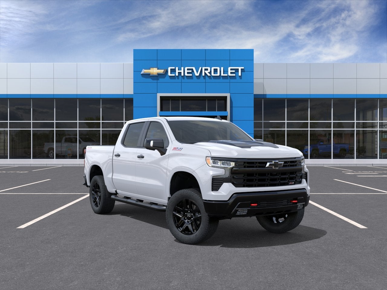 2026 Chevrolet Silverado 1500 LT Trail Boss in Summit White — front three-quarter view