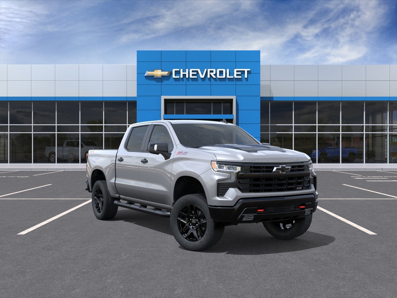 2026 Chevrolet Silverado 1500 LT Trail Boss in Sterling Gray Metallic — front three-quarter view