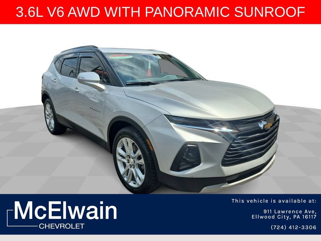 2021 Chevrolet Blazer LT in Silver Ice Metallic — front three-quarter view