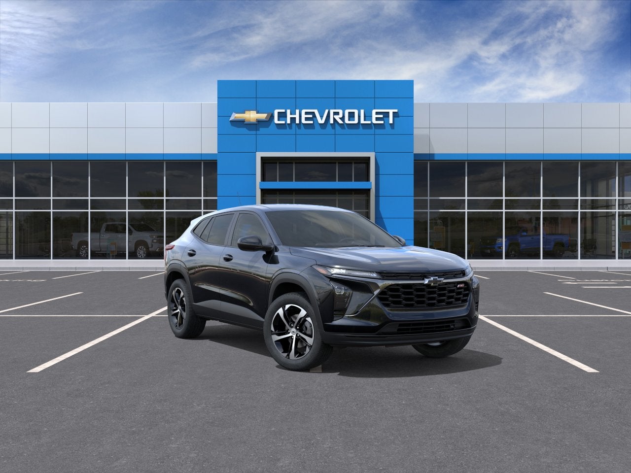 2026 Chevrolet Trax 1RS in Mosaic Black Metallic — front three-quarter view
