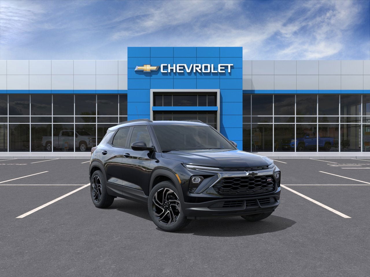 2026 Chevrolet Trailblazer RS in Mosaic Black Metallic — front three-quarter view
