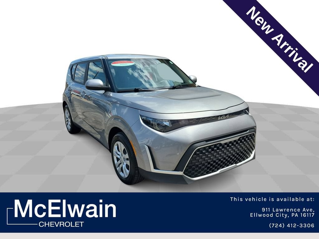 2025 Kia Soul LX in Gray — front three-quarter view
